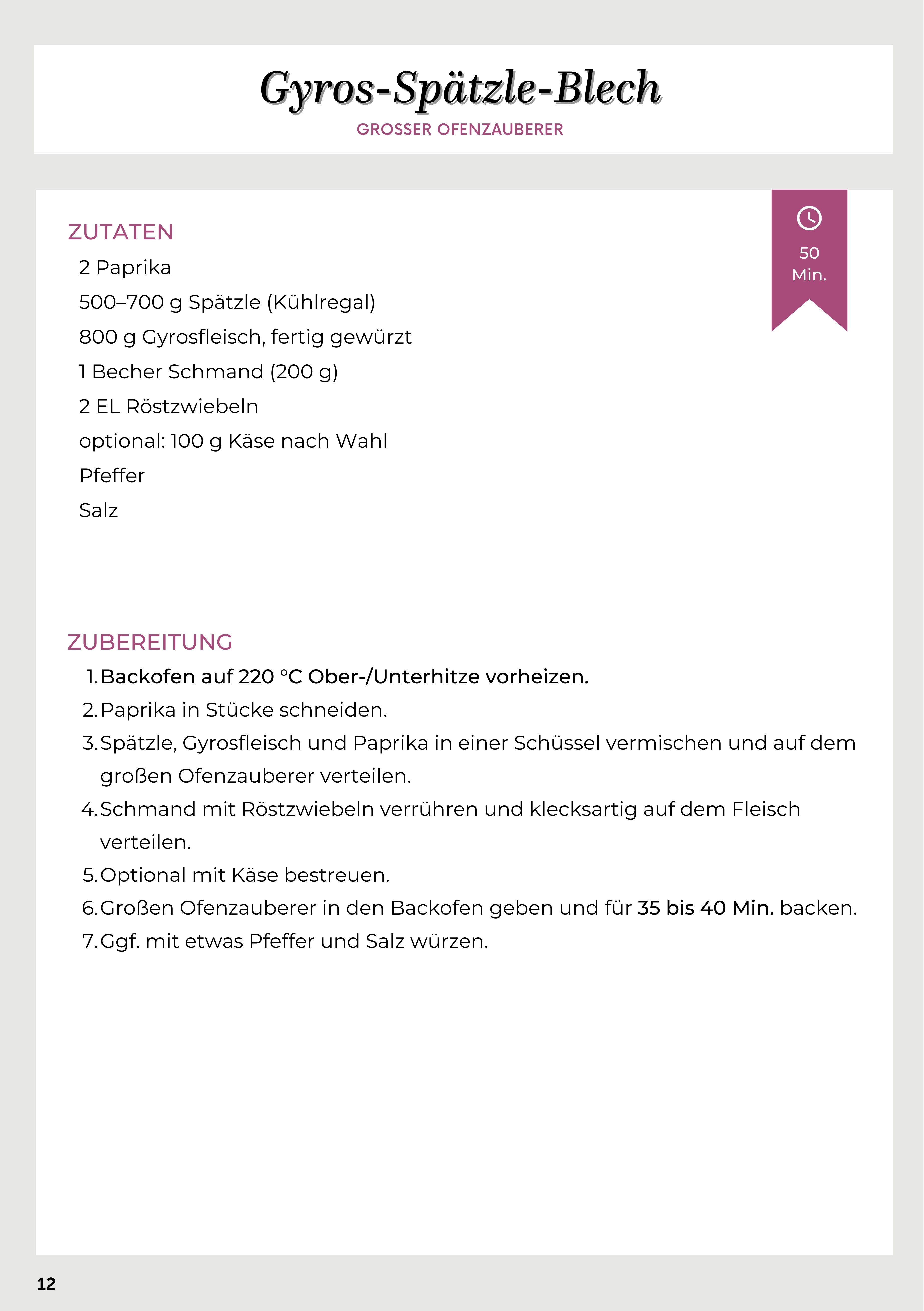Band 1 - Großer Ofenzauberer (Backblech) - Lieblingsrezepte